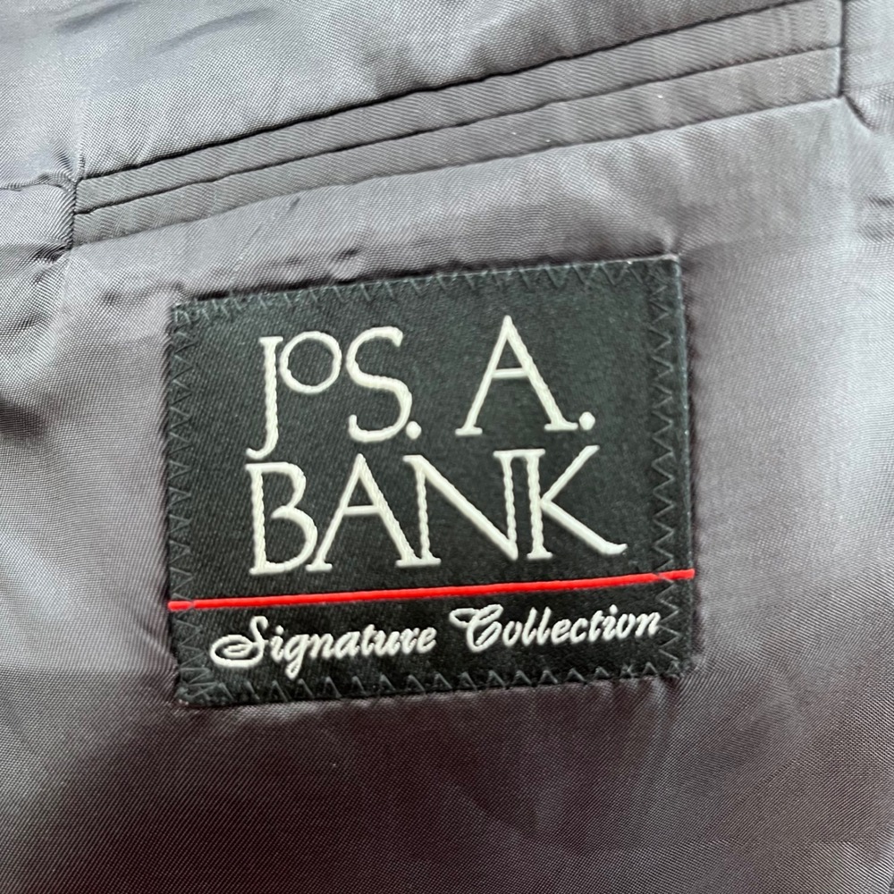 Jos. A. Bank Signature Collection Wool Suit 41L 35W Charcoal Grey Micro Check - Picture 5 of 16